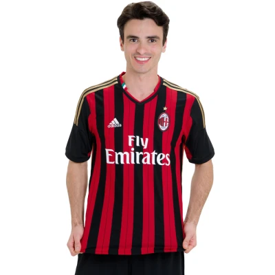 CAMISA ADIDAS MILAN OFICIAL 1 2013 SEM NUMERO - Vermelho/preto CAMISA ADIDAS MILAN OFICIAL 1 2013 SEM NUMERO - Vermelho/preto