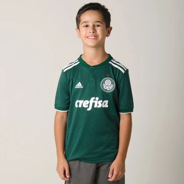CAMISA ADIDAS PALMEIRAS OFICIAL 1 2018 SEM NÚMERO INFANTIL - Verde/branco CAMISA ADIDAS PALMEIRAS OFICIAL 1 2018 SEM NÚMERO INFANTIL - Verde/branco