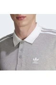 CAMISA ADIDAS POLO 3-STRIPE MASCULINA - Cinza/branco