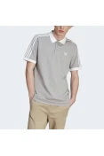 CAMISA ADIDAS POLO 3-STRIPE MASCULINA - Cinza/branco