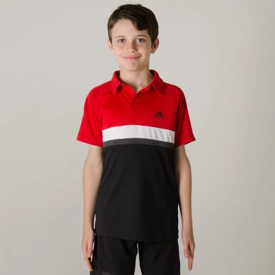 CAMISA ADIDAS POLO COLORBLOCK CLUB INFANTIL - Vermelho/preto