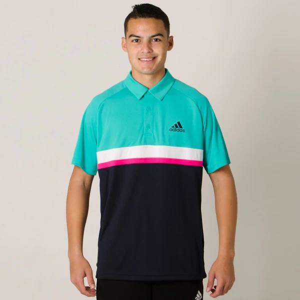 CAMISA ADIDAS POLO COLORBLOCK CLUB MASCULINA - Verde/marinho