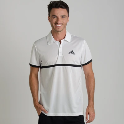 CAMISA ADIDAS POLO COURT MASCULINA - Branco/preto