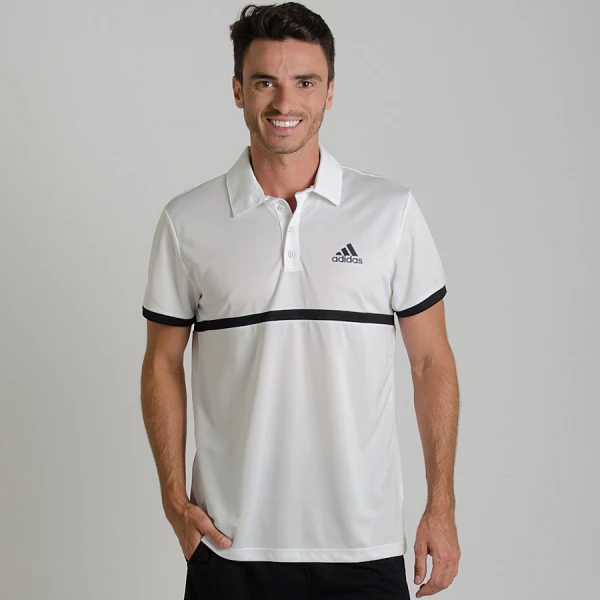 CAMISA ADIDAS POLO COURT MASCULINA - Branco/preto