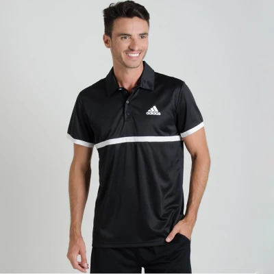 CAMISA ADIDAS POLO COURT MASCULINA - Preto/branco CAMISA ADIDAS POLO COURT MASCULINA - Preto/branco
