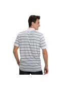 CAMISA ADIDAS POLO LISTRAS SEQUENTIALS MASCULINA - Branco/preto