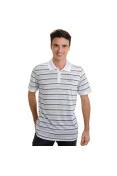 CAMISA ADIDAS POLO LISTRAS SEQUENTIALS MASCULINA - Branco/preto