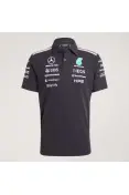 CAMISA ADIDAS POLO MERCEDES AMG F1 TEAM MASCULINA - Preto