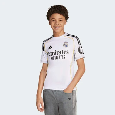 CAMISA ADIDAS REAL MADRID I 2025/26 INFANTIL - Branco/preto