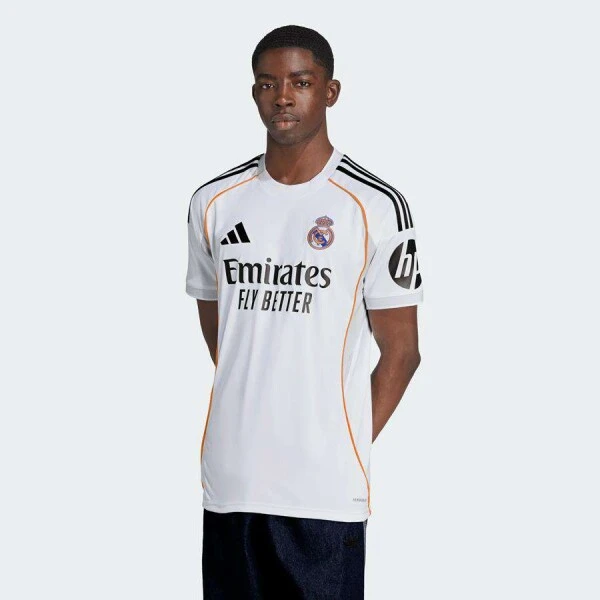 CAMISA ADIDAS REAL MADRID I 2025/26 MASCULINA - Branco/preto