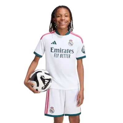 CAMISA ADIDAS REAL MADRID I 2026/27 TORCEDOR INFANTIL - Branco/verde