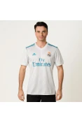 CAMISA ADIDAS REAL MADRID OFICIAL 1 2017/18 SEM NÚMERO - Branco/azul CAMISA ADIDAS REAL MADRID OFICIAL 1 2017/18 SEM NÚMERO - Branco/azul