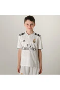 CAMISA ADIDAS REAL MADRID OFICIAL 1 2018/19 SEM NÚMERO INFANTIL - Branco/preto CAMISA ADIDAS REAL MADRID OFICIAL 1 2018/19 SEM NÚMERO INFANTIL - Branco/preto