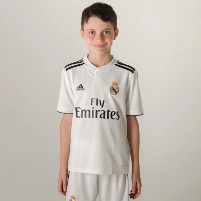 CAMISA ADIDAS REAL MADRID OFICIAL 1 2018/19 SEM NÚMERO INFANTIL - Branco/preto CAMISA ADIDAS REAL MADRID OFICIAL 1 2018/19 SEM NÚMERO INFANTIL - Branco/preto