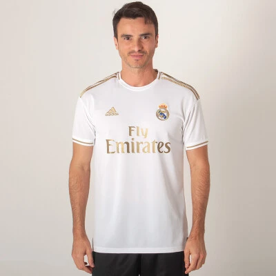 CAMISA ADIDAS REAL MADRID OFICIAL 1 2019/20 SEM NÚMERO - Branco/dourado CAMISA ADIDAS REAL MADRID OFICIAL 1 2019/20 SEM NÚMERO - Branco/dourado