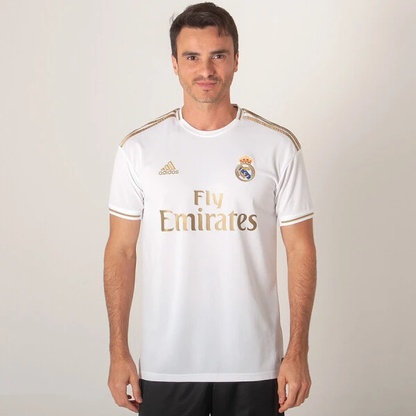 CAMISA ADIDAS REAL MADRID OFICIAL 1 2019/20 SEM NÚMERO - Branco/dourado CAMISA ADIDAS REAL MADRID OFICIAL 1 2019/20 SEM NÚMERO - Branco/dourado