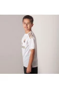 CAMISA ADIDAS REAL MADRID OFICIAL 1 2019/20 SEM NÚMERO INFANTIL - Branco/dourado CAMISA ADIDAS REAL MADRID OFICIAL 1 2019/20 SEM NÚMERO INFANTIL - Branco/dourado