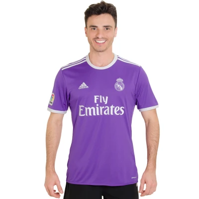 CAMISA ADIDAS REAL MADRID OFICIAL 2 2016/17 SEM NÚMERO - Lilas/branco CAMISA ADIDAS REAL MADRID OFICIAL 2 2016/17 SEM NÚMERO - Lilas/branco