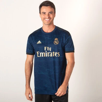 CAMISA ADIDAS REAL MADRID OFICIAL 2 2019/20 SEM NÚMERO - Marinho/dourado CAMISA ADIDAS REAL MADRID OFICIAL 2 2019/20 SEM NÚMERO - Marinho/dourado