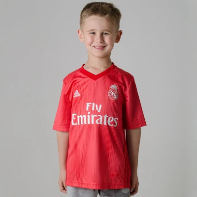 CAMISA ADIDAS REAL MADRID OFICIAL 3 2018/19 SEM NÚMERO INFANTIL - Vermelho CAMISA ADIDAS REAL MADRID OFICIAL 3 2018/19 SEM NÚMERO INFANTIL - Vermelho