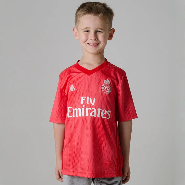 CAMISA ADIDAS REAL MADRID OFICIAL 3 2018/19 SEM NÚMERO INFANTIL - Vermelho CAMISA ADIDAS REAL MADRID OFICIAL 3 2018/19 SEM NÚMERO INFANTIL - Vermelho