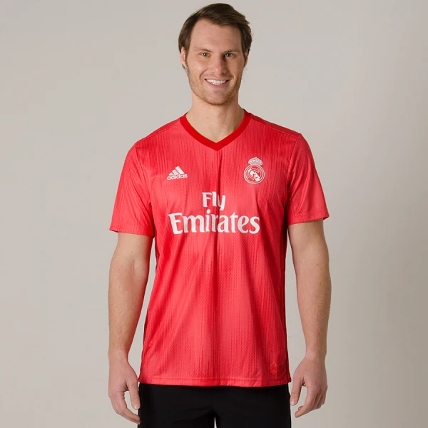 CAMISA ADIDAS REAL MADRID OFICIAL 3 2018/19 SEM NÚMERO - Vermelho CAMISA ADIDAS REAL MADRID OFICIAL 3 2018/19 SEM NÚMERO - Vermelho