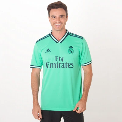 CAMISA ADIDAS REAL MADRID OFICIAL 3 2019/20 SEM NÚMERO - Verde/marinho CAMISA ADIDAS REAL MADRID OFICIAL 3 2019/20 SEM NÚMERO - Verde/marinho