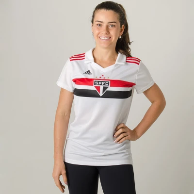 CAMISA ADIDAS SÃO PAULO OFICIAL 1 2018 SEM NÚMERO FEMININA - Branco