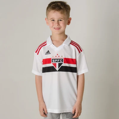 CAMISA ADIDAS SÃO PAULO OFICIAL 1 2018 SEM NÚMERO INFANTIL - Branco
