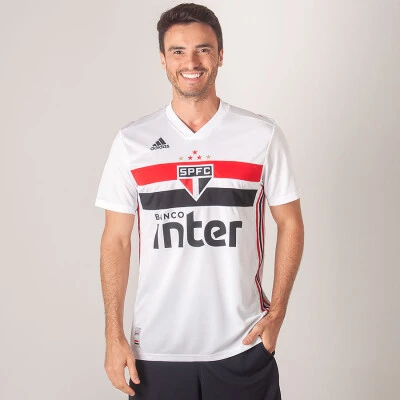 CAMISA ADIDAS SÃO PAULO OFICIAL 1 2019 SEM NÚMERO - Branco/vermelho CAMISA ADIDAS SÃO PAULO OFICIAL 1 2019 SEM NÚMERO - Branco/vermelho