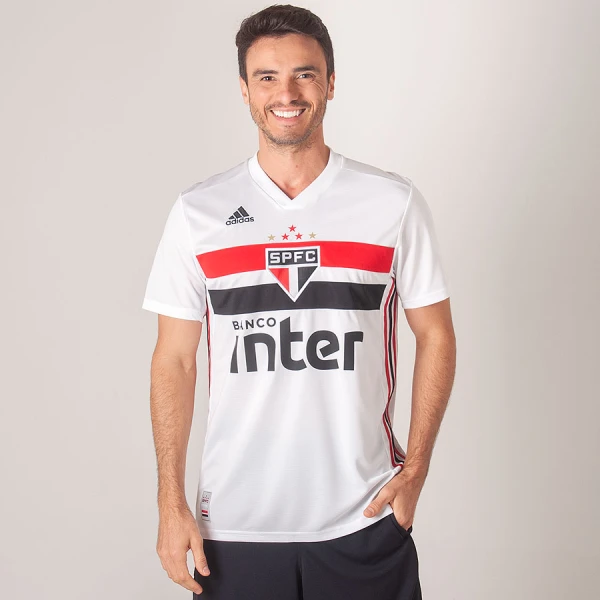 CAMISA ADIDAS SÃO PAULO OFICIAL 1 2019 SEM NÚMERO - Branco/vermelho CAMISA ADIDAS SÃO PAULO OFICIAL 1 2019 SEM NÚMERO - Branco/vermelho