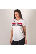 CAMISA ADIDAS SÃO PAULO OFICIAL 1 2019 SEM NÚMERO FEMININA - Branco/vermelho
