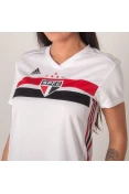 CAMISA ADIDAS SÃO PAULO OFICIAL 1 2019 SEM NÚMERO FEMININA - Branco/vermelho