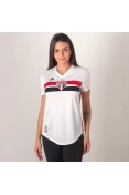 CAMISA ADIDAS SÃO PAULO OFICIAL 1 2019 SEM NÚMERO FEMININA - Branco/vermelho
