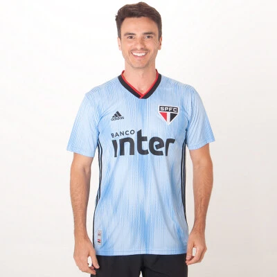 CAMISA ADIDAS SÃO PAULO OFICIAL 3 2019/20 SEM NÚMERO - Azul/preto CAMISA ADIDAS SÃO PAULO OFICIAL 3 2019/20 SEM NÚMERO - Azul/preto