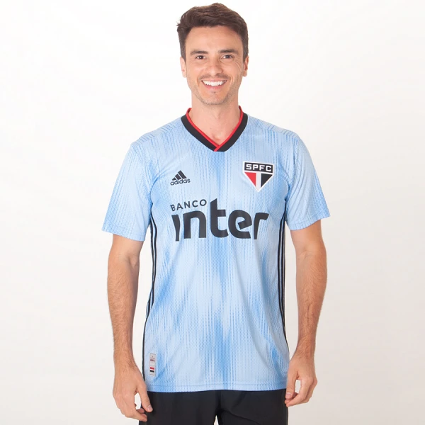 CAMISA ADIDAS SÃO PAULO OFICIAL 3 2019/20 SEM NÚMERO - Azul/preto CAMISA ADIDAS SÃO PAULO OFICIAL 3 2019/20 SEM NÚMERO - Azul/preto