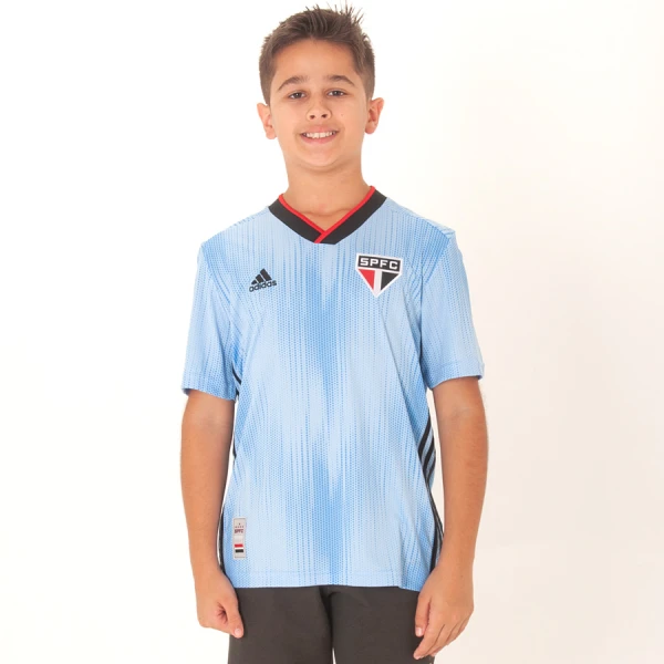 CAMISA ADIDAS SÃO PAULO OFICIAL 3 2019 SEM NÚMERO INFANTIL - Azul/preto CAMISA ADIDAS SÃO PAULO OFICIAL 3 2019 SEM NÚMERO INFANTIL - Azul/preto