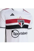 CAMISA ADIDAS SÂO PAULO OFICIAL I 2023/24 TORCEDOR MASCULINA - Branco