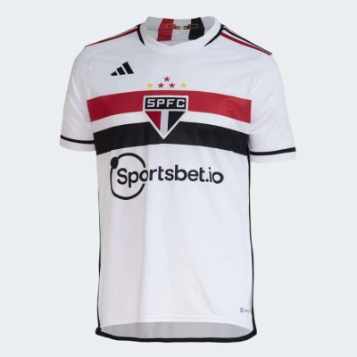 CAMISA ADIDAS SÂO PAULO OFICIAL I 2023/24 TORCEDOR MASCULINA - Branco