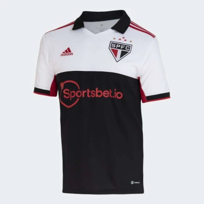 CAMISA ADIDAS SÃO PAULO OFICIAL III 2022/23 MASCULINA - Branco/preto
