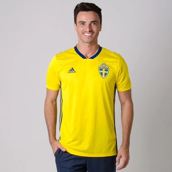 CAMISA ADIDAS SUÉCIA OFICIAL 1 2018 SEM NÚMERO - Amarelo/azul CAMISA ADIDAS SUÉCIA OFICIAL 1 2018 SEM NÚMERO - Amarelo/azul