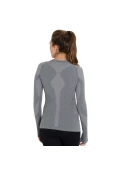CAMISA ASICS COMPRESSÃO SEAMLESS LS FEMININA - Cinza