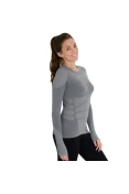 CAMISA ASICS COMPRESSÃO SEAMLESS LS FEMININA - Cinza