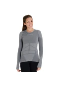 CAMISA ASICS COMPRESSÃO SEAMLESS LS FEMININA - Cinza