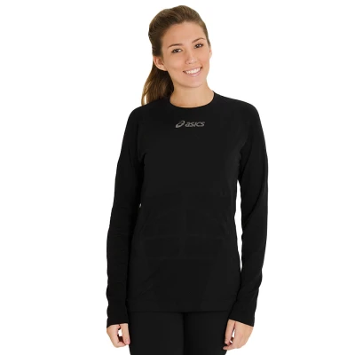 CAMISA ASICS COMPRESSÃO SEAMLESS LS FEMININA - Preto