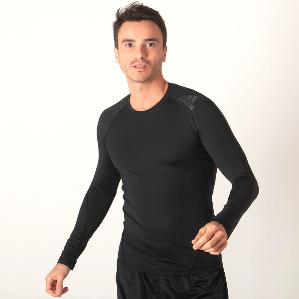 CAMISA COMPRESSÃO ADIDAS ALPHASKIN SPORT MANGA LONGA MASCULINA - Preto
