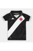 CAMISA KAPPA VASCO 2025/26 OFICIAL I INFANTIL - Preto/branco