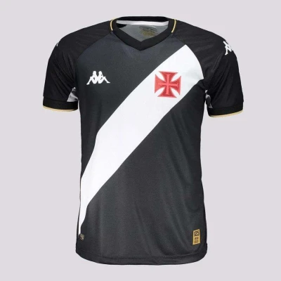 CAMISA KAPPA VASCO OFICIAL I 2023/24 SEM NÚMERO MASCULINA - Preto/branco