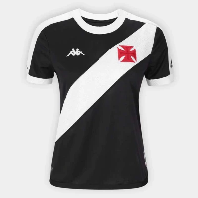 CAMISA KAPPA VASCO OFICIAL I 2024 FEMININA - Preto/branco