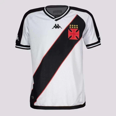 CAMISA KAPPA VASCO OFICIAL II 2024 INFANTIL - Branco/preto